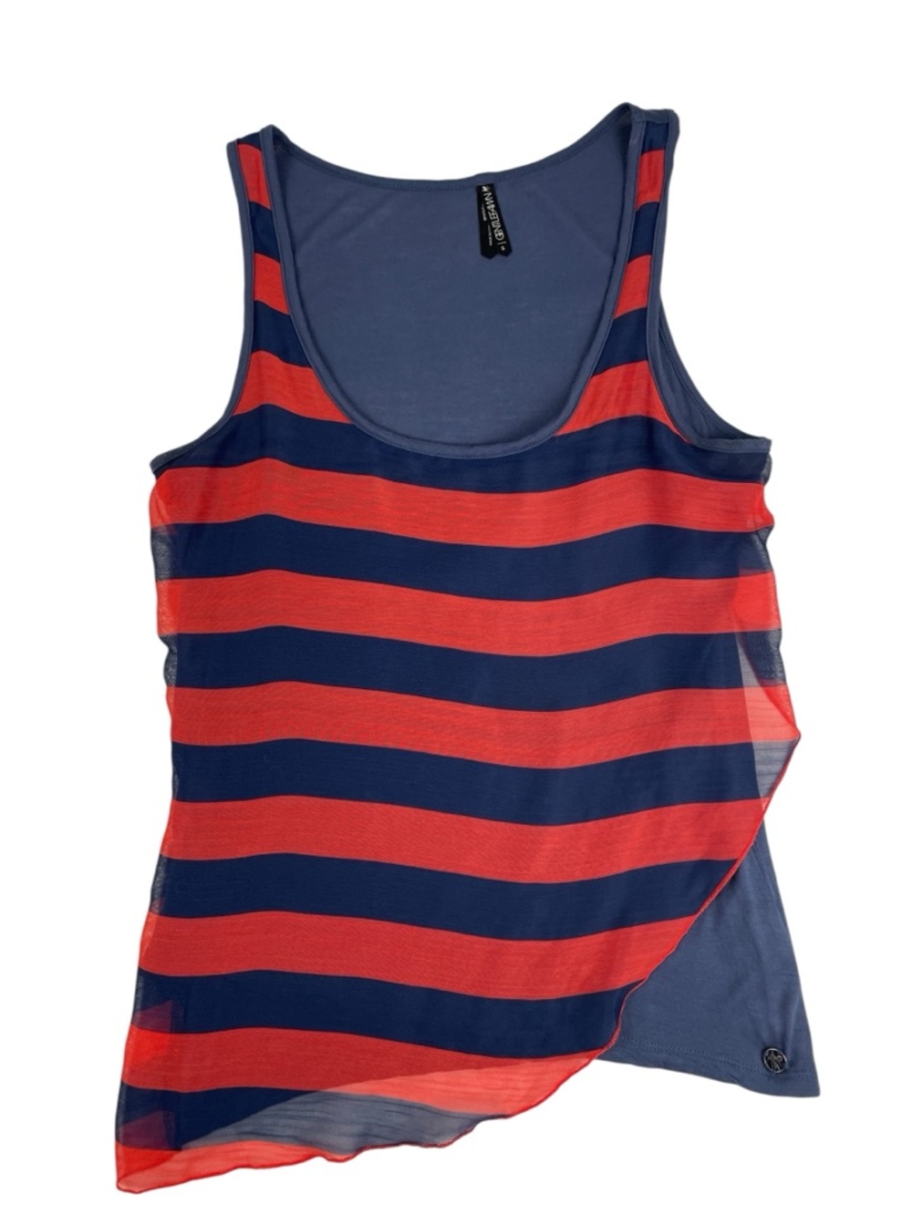 Gentle Fawn Womens Layered Tank Top with Sheer Overlay Size Small